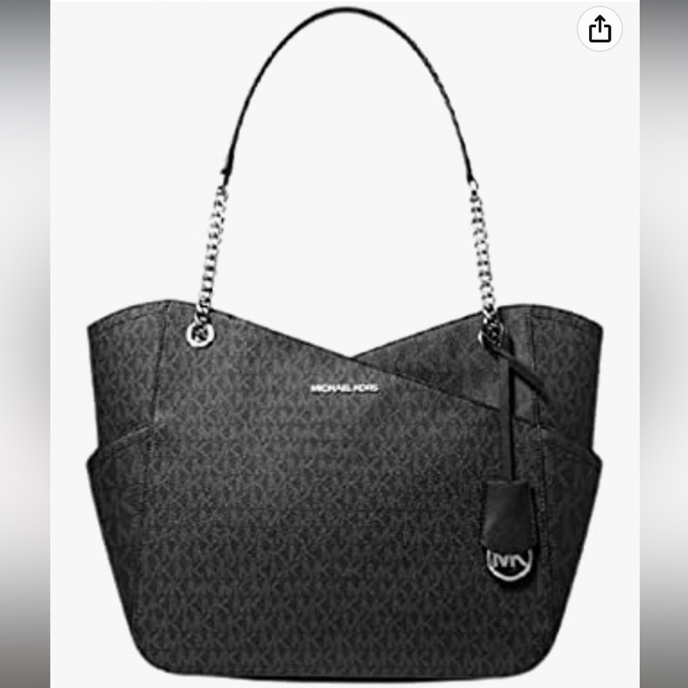NWT Michael Kors Monogrammed Jet Set Travel Large Chain Shoulder Tote